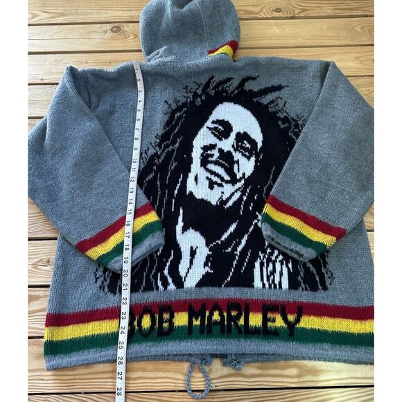 Vintage Tejidos Ruminahui Men's Hooded Bob Marley Graphic Jacket Large Full Zip - Picture 5 of 7